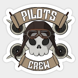 Pilots crew Jolly Roger pirate flag Sticker